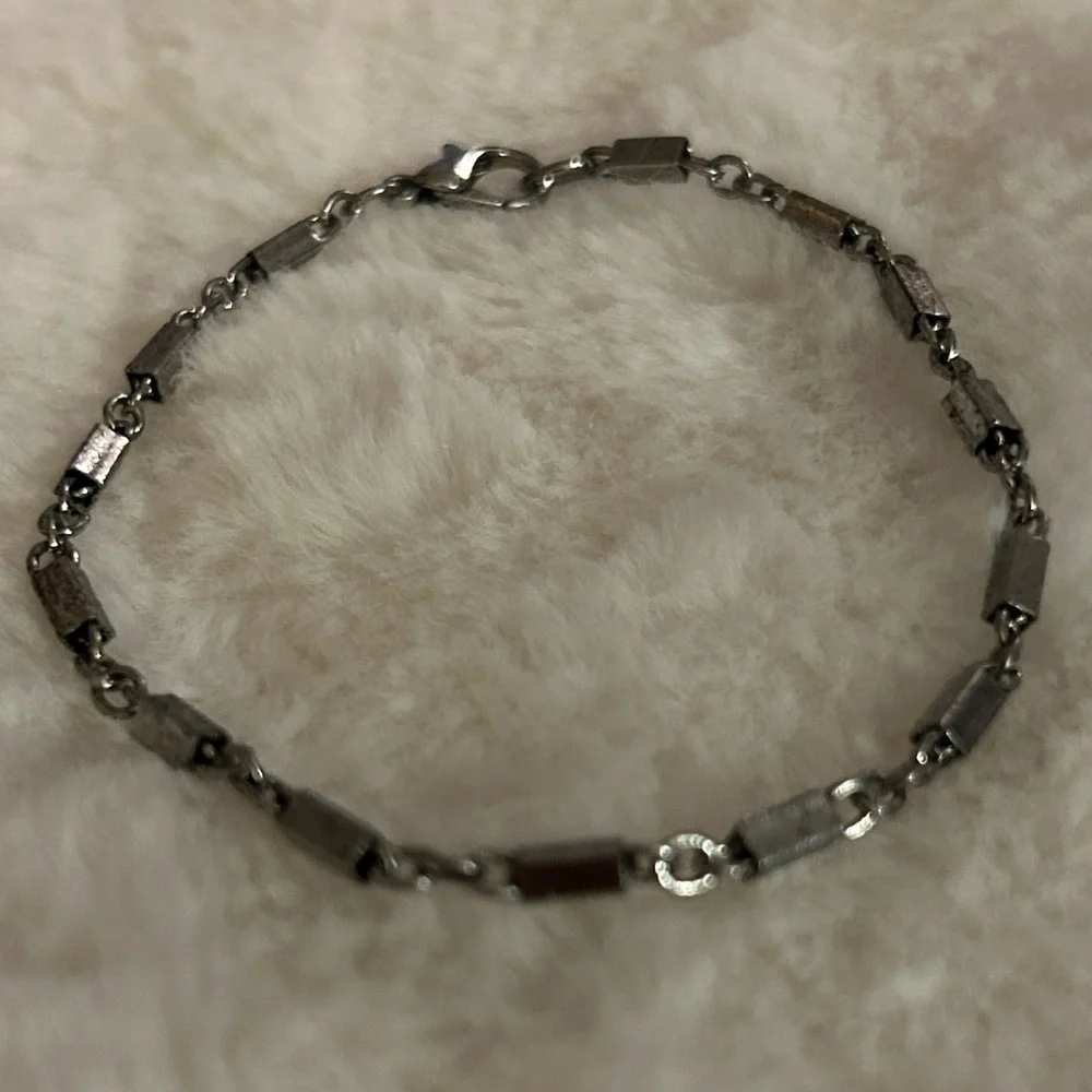 Silver Beaded Link Bracelet‎